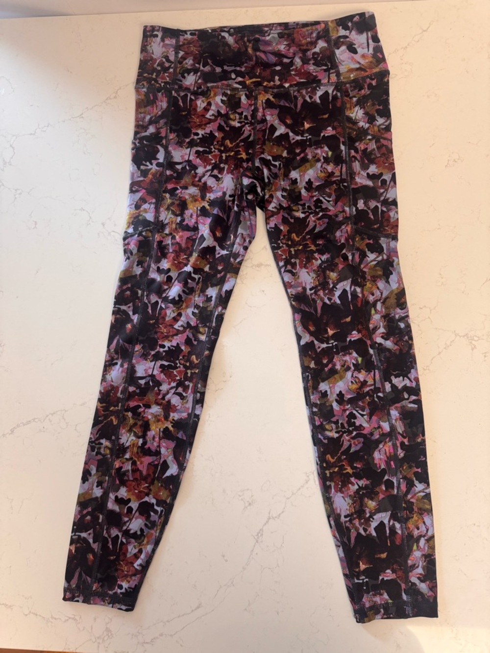 Pro Player Girls Small Athletic Leggings Floral Multicolor Youth Workout